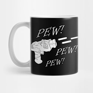 Pew Pew Pew Nerf Gun black and white Mug